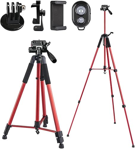 Trípode de teléfono de 67" (170cm) y soporte para cámara, trípodes portátiles ligeros para cámara, soporte de trípode extensible (23.2 in a 66.9