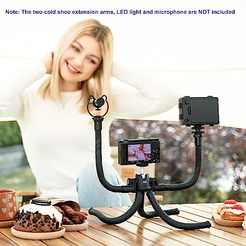 Jjc 2 In 1 Flexible Mini Tripod Bendable Octopus Stand And Selfie Stick For Canon Eos M50 M6 R7 R10 G7X Sony Zv-1F Zv-1 Rx100 A6100 A6400 Fujifilm X-T5 X-T4 X-T30 & More Camera [Phone Clamp Included] #TOP5