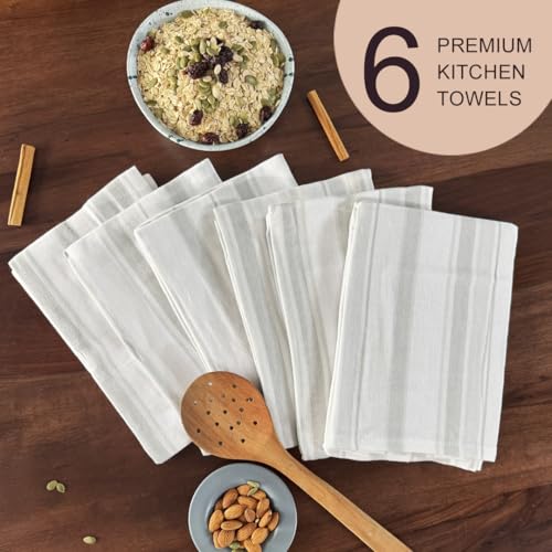 THE COVERS Premium 100% Cotton Kitchen Towels in Muted Whisper Grey Colors | Set of 6 Lavishly Large Towels (20.5”x30.5”) | Handy Hanging Loop for Drying | Arrives Gift-Ready, with a Signature Tote - image 3