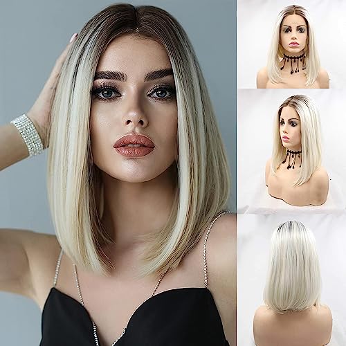 Perruque blonde platine pour masquer la perte de cheveux avec réalisme