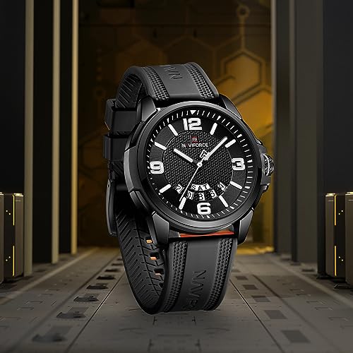 NAVIFORCE Unisex Waterproof Military Sports Watch - Japanese Quartz Movement, Durable Silicone Strap, Analog Date Calendar - Image 3