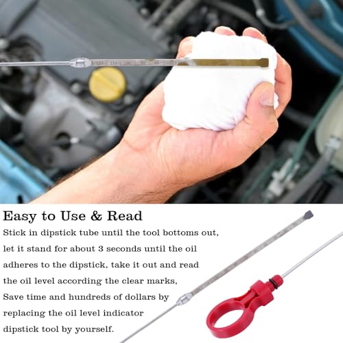 Image of 9336 Transmission Dipstick, Oil Level Dipstick Tool Compatible with Chrysler Jeep Dodge Replaces 8863B, 9336A, 42RLE, NAG1, 62TE 2.7 3.5 3.6 3.7 5.7 6.1 6.4