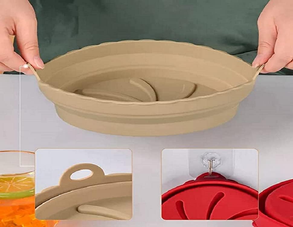 Miniatura 6 de Revestimientos de silicona para freidora de aire  Forros de silicona resistentes al calor  Forros antiadherentes seguros para alimentos para cesta