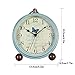 JUSTUP Table Clock, Vintage Non-Ticking Table Desk Alarm Clock Battery Operated with Quartz Movement HD Glass for Bedroom Living Room Office Desk(Butterfly)