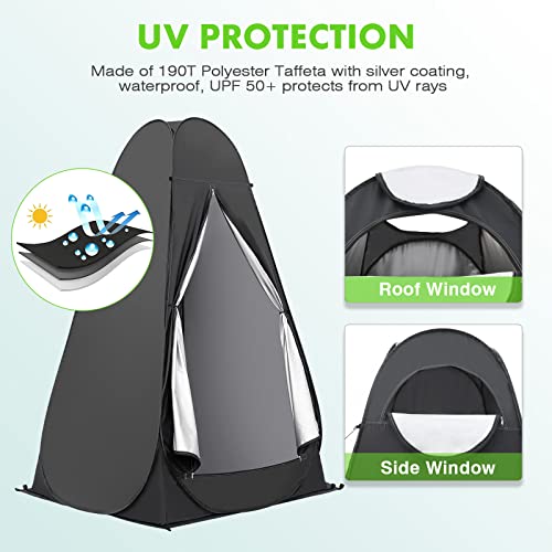 WOLFWILL Tragbares Pop-Up Duschezelt-Wasserdicht, Toilettenzelt Strandzelt Campingzelt Umkleidekabine mit Tragetasche