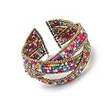  LUFA Pour les femmes et les dames Bijoux Perles Bohême Bracelets Weave Ouvrir Bangles Femmes Mode coloré&4*6.5cm
