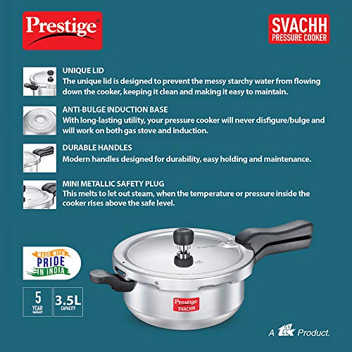 Prestige Svachh Pressure Cooker 3.5 L Shop Ready