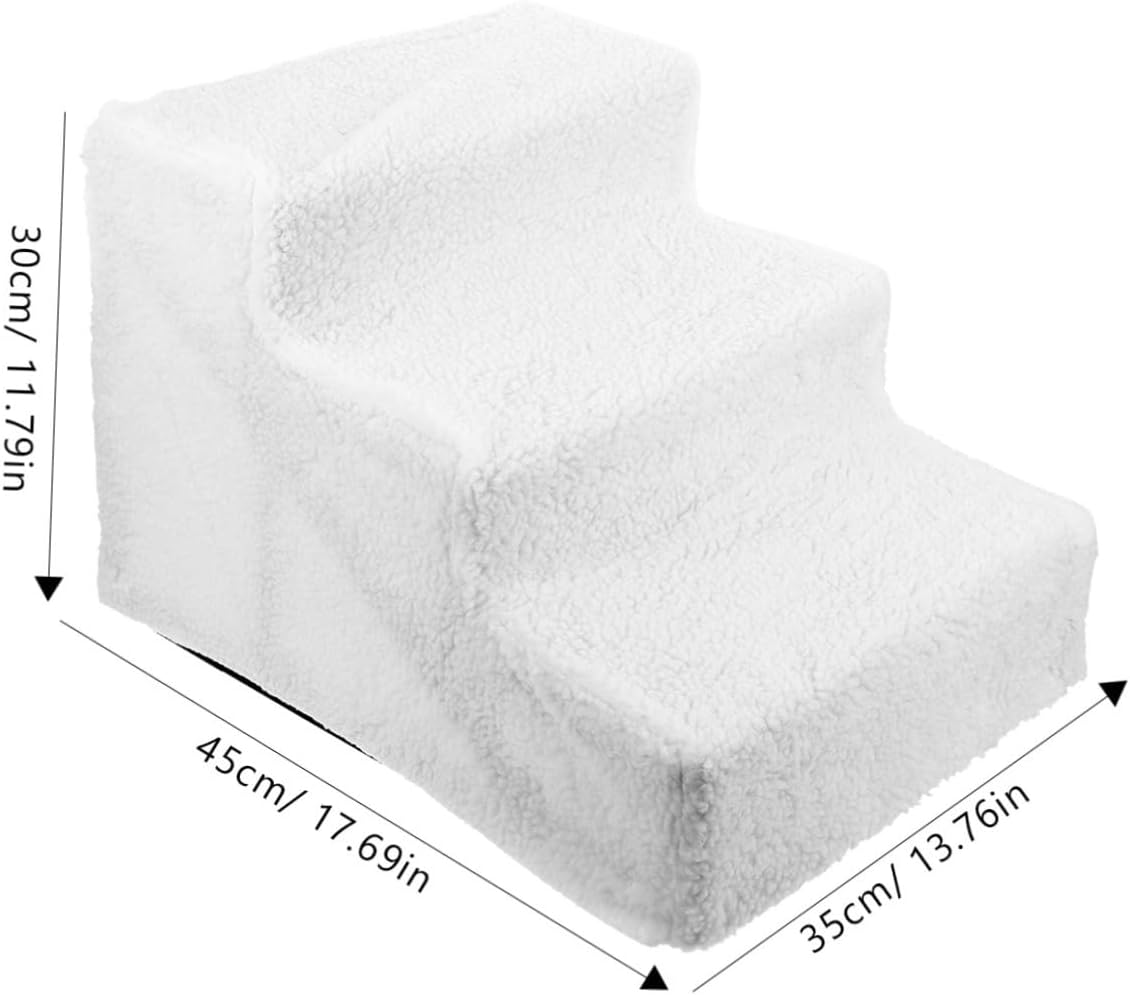 Wakauto Portable Dog Ladder for Indoor Pets Non Slip Pet Steps with Soft Surface and Removable Cover Stable Dog Stairs to Climb Beds and Sofas Safely