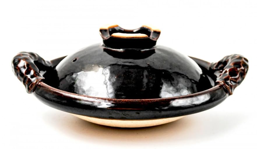 Amazon | 土楽窯 黒鍋 8寸（2人用） 【土鍋 土楽窯 伊賀焼】 | 圡楽 | 土鍋 