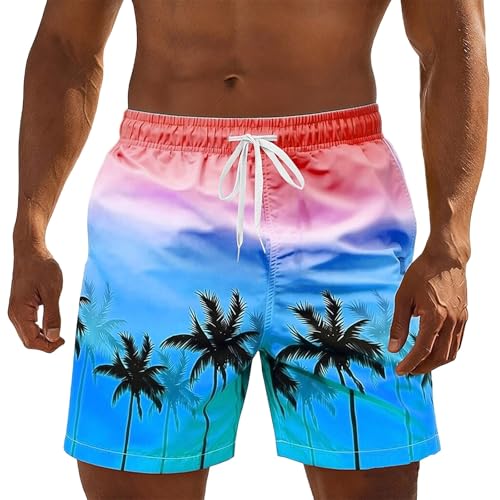 Pantalones Cortos Casuales Versátiles de Tela Elástica con Bolsillos Ligeros para Viajar y Playa (Blue, XXL) c25