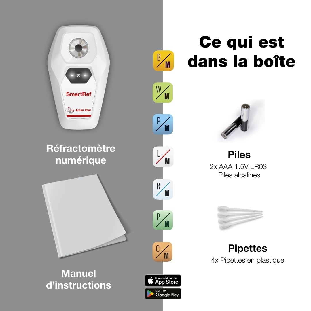 SmartRef by Anton Paar – Réfractomètre numérique pour brassage bière, vinification, fermentation, café TDS, miel, sirop d’érable, aquariums | Sucre, Brix, salinité, Plato, densité (SG)