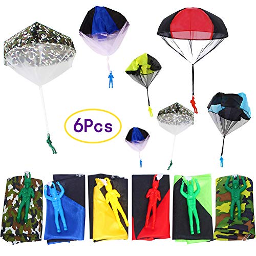 SWZY Hand Throwing Parachute - 6pcs Watch Landing Flying Toys Children Tangle Free Throwing Toys Hand Throwing Parachute Soldiers Kites Toys