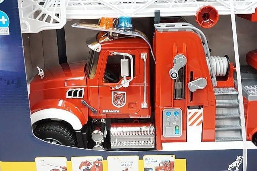 MACK ハーフパイプダンプトラックと消防車 はたらくくるまのおもちゃ！bruder☆ブルーダー☆BR02823 MACK