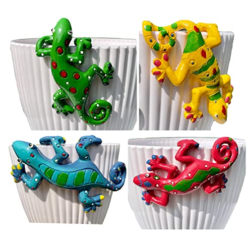 Jarpsiry 757741687433 4Pcs Resin Climbing Gecko Flower Pot And Vase Hugger cover