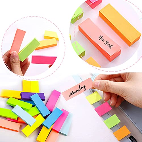 Farbige Haftnotizen, 1600 Blatt Selbstklebende Haftnotizzettel, Super Sticky Notes, Farbig Notizblöck für Büro Schule Zuhause(8 Farben, 76 x 16 mm)