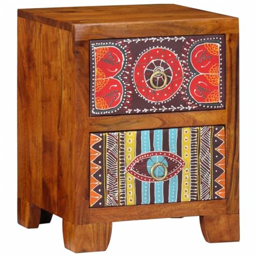Table de Chevet Mangloder Petit Meuble de Rangement Bois d'Acacia - 2