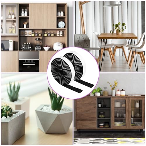 YUXIANLB 4 Rollen Filzband Selbstklebend Filzstreifen Selbstklebend Schwarz Filzgleiter Filzstreifen Rollen Filzband Filzklebeband Filzrolle Selbstklebends für Vermeidung von Kratzern Schalldämmung