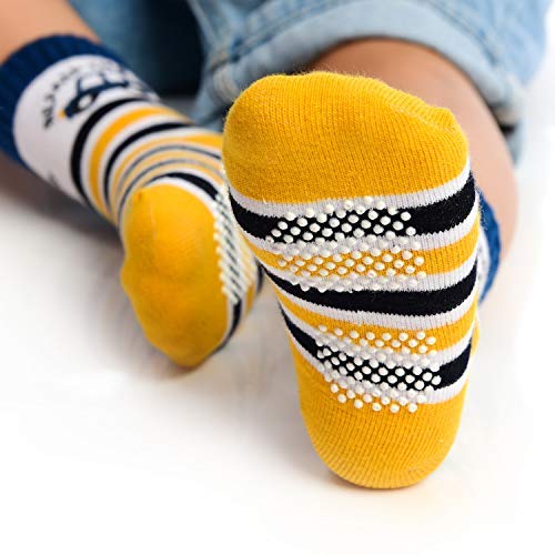 Image of CUTEABLY Baby Boys & Baby Girls Cotton Grip Socks (Pack of 6)