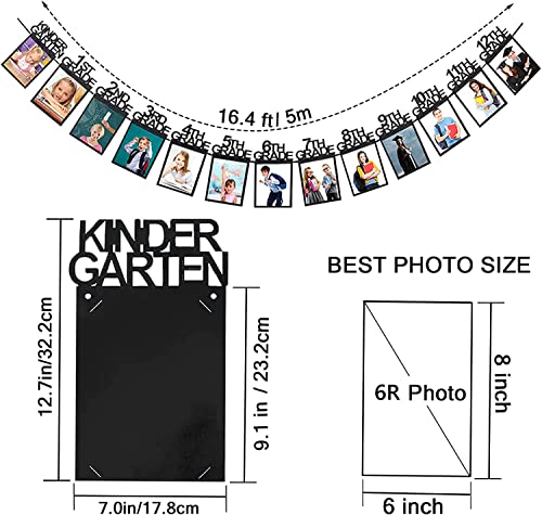 Image of Graduation Party Decorations 2026 2027 Graduation Photo Banner for Class of 2026 Party Photo Display K-12 Picture Banner 6x8 inch for High School Party Supplies SG063BK-XL
