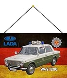 lada volkspolizei 1 87 Rahmen geprägt & gewölbt FS Polizei Auto DDR Lada was 1200 Volkspolizei Blechschild Schild gewölbt Metal Sign 20 x 30 cm mit Kordel