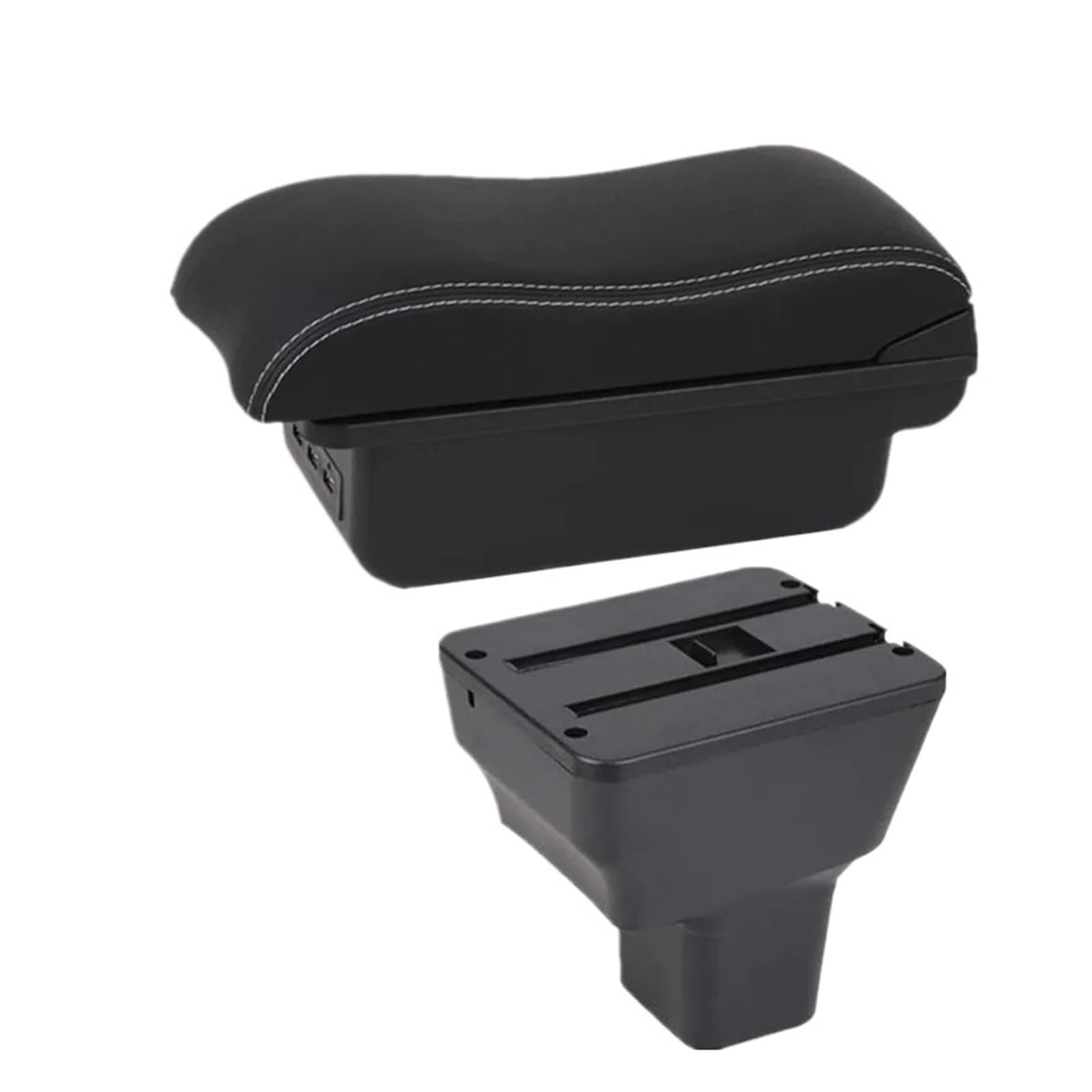 UMDJJU For Nissan For Kicks 2016-2024 Storage Box Interior Dedicated Retrofit Car Accessories Car Centre Console Armrest Box(B2 Black white 3USB)