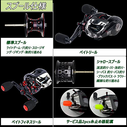 ZJIANCベイトリール ハイギア6.3 ベイトフィネスリール 渓流