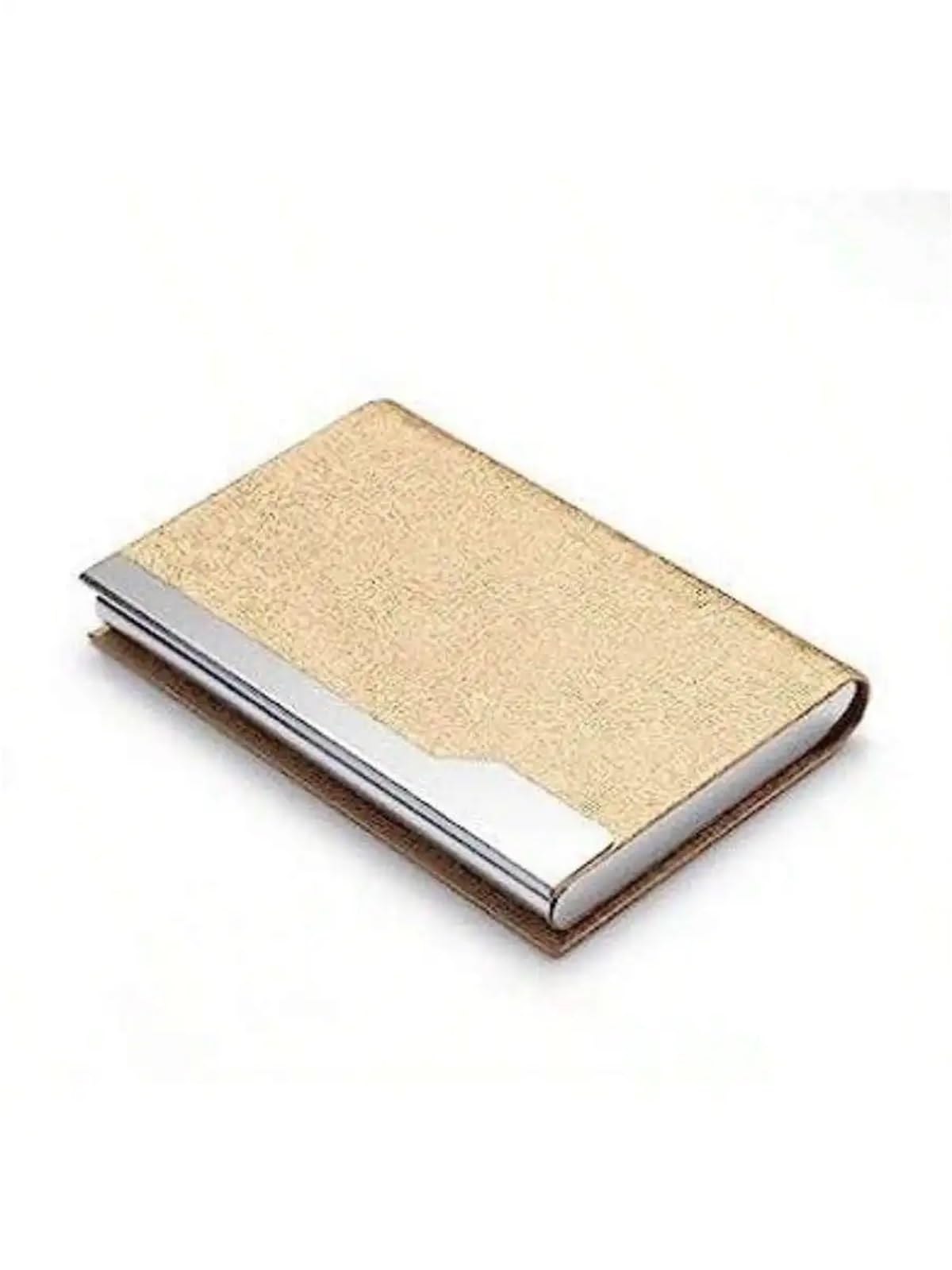 Vaeltor Gold 6Pcs Pu Leather Business Card Case Exhibition Gift Stainless Steel Metal Holder(Gold)