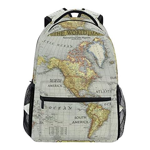Nander Backpack Travel World Map Painting School Bookbags Shoulder Laptop Daypack College Bag for Womens Mens Boys Girls Cover