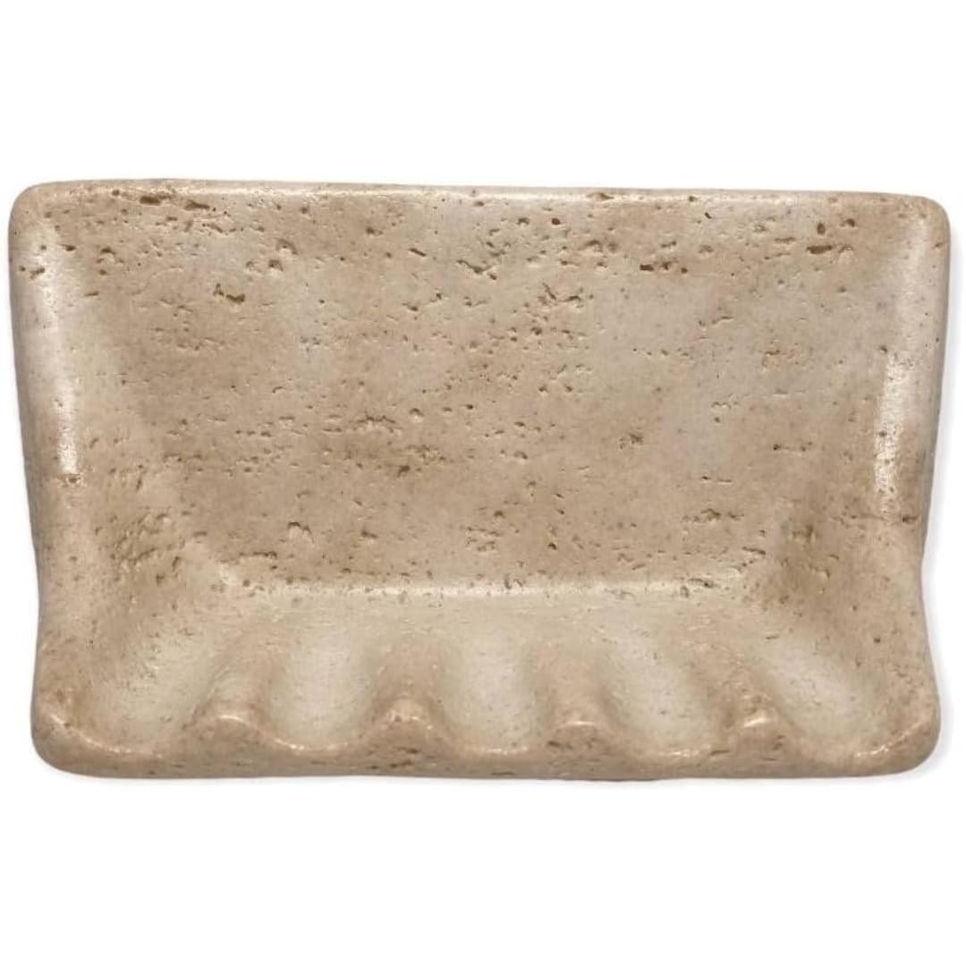 Tenedos Premium Light Travertine Resin Soap Dish Holder – 8.5