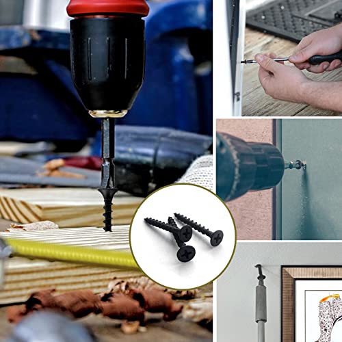 image for FASTENER TREE #8x1-1/4 Drywall Screws Coarse Thread Bugle Head Black P