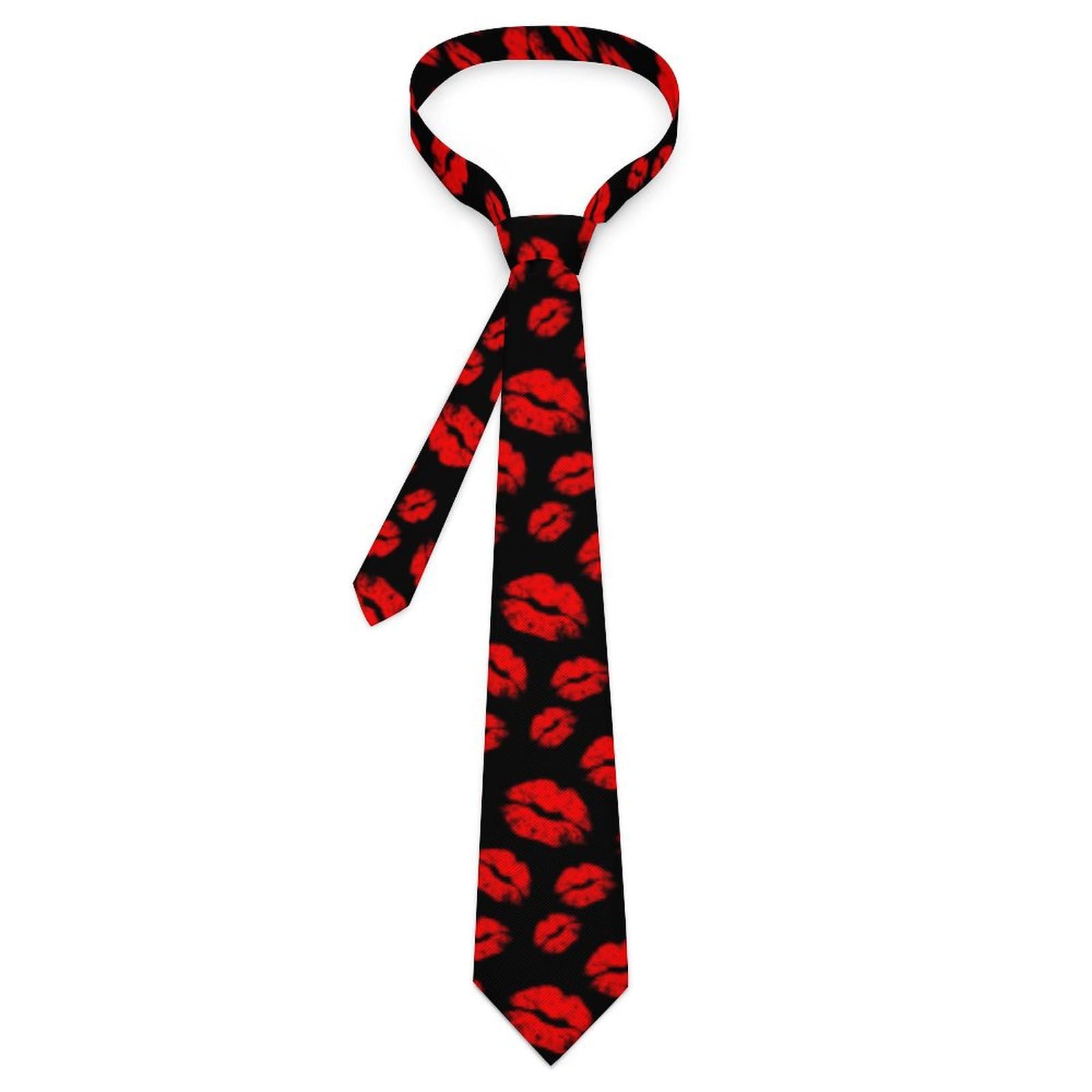 Ledfcvsu Men's Red Lips 7.5Cm Ties, Tie, Necktie For Party And Wedding