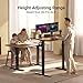 Claiks Electric Standing Desk, Adjustable Height Stand up Desk, 24x48 Inches Sit Stand Home Office Desk with Splice Board, Black Frame/Rustic Brown Top