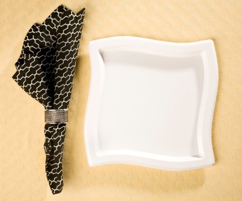 EMI Yoshi Koyal Square Waves Dinner Plates, 9.75-Inch, White, Set of 120 EMI Yoshi Koyal Square Waves Dinner Plates, 9.75-Inch, White, Set of 120