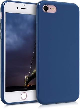 kwmobile Funda para Apple iPhone 7/8 - Carcasa para m?vil en [TPU Silicona] - Protector [Trasero] en [Azul Marino]