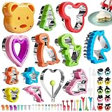 53stk Ausstechformen Set, Brot Ausstecher Set, Brotausstechformen für Kinder, Sanwich Gemüse Obst Ausstecher, Edelstahl, Komfortgriff Abnehmbar, Micky Maus Dinosaurier Formen (53 Pack)