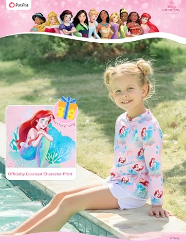 Image of Disney Marvel Spiderman Stitch Rash Guard Shirts Minnie Ariel UPF50+Swim Shirt Boy /Girl Surf Swim Suit Top Kid Swimwear 2-14Y