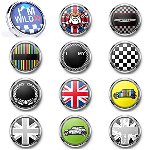 Heinmo Autocollants de décalque en métal d'insigne de emblème de Grille de Voiture de pour l'intérieur de séries F/R R55 R56 F56 F60 Clubman Countryman Paceman (Red Rice) Cover