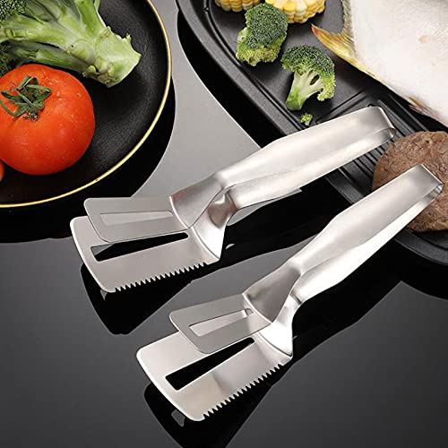 Pinzas para Bolsas de Barbacoa, Pinzas de Acero Inoxidable para Barbacoa, Pinzas dentadas para Cocina, Pinzas para Pan, filetes, Utensilios de Cocina