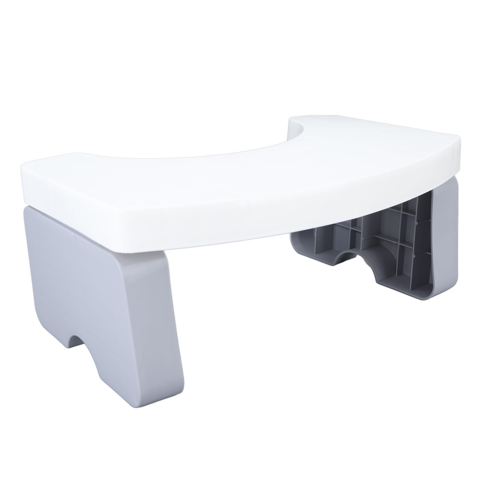 Airshi Foldable Squat Stool Potty, Anti Slip PP Portable Strong Weight Bearing Squatting Potty Foot Stool Comfortable Angle for Travel (White)