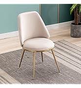 Amazon.co.jp: Altrobene ダイニングチェア ゴールド脚付き 化粧椅子