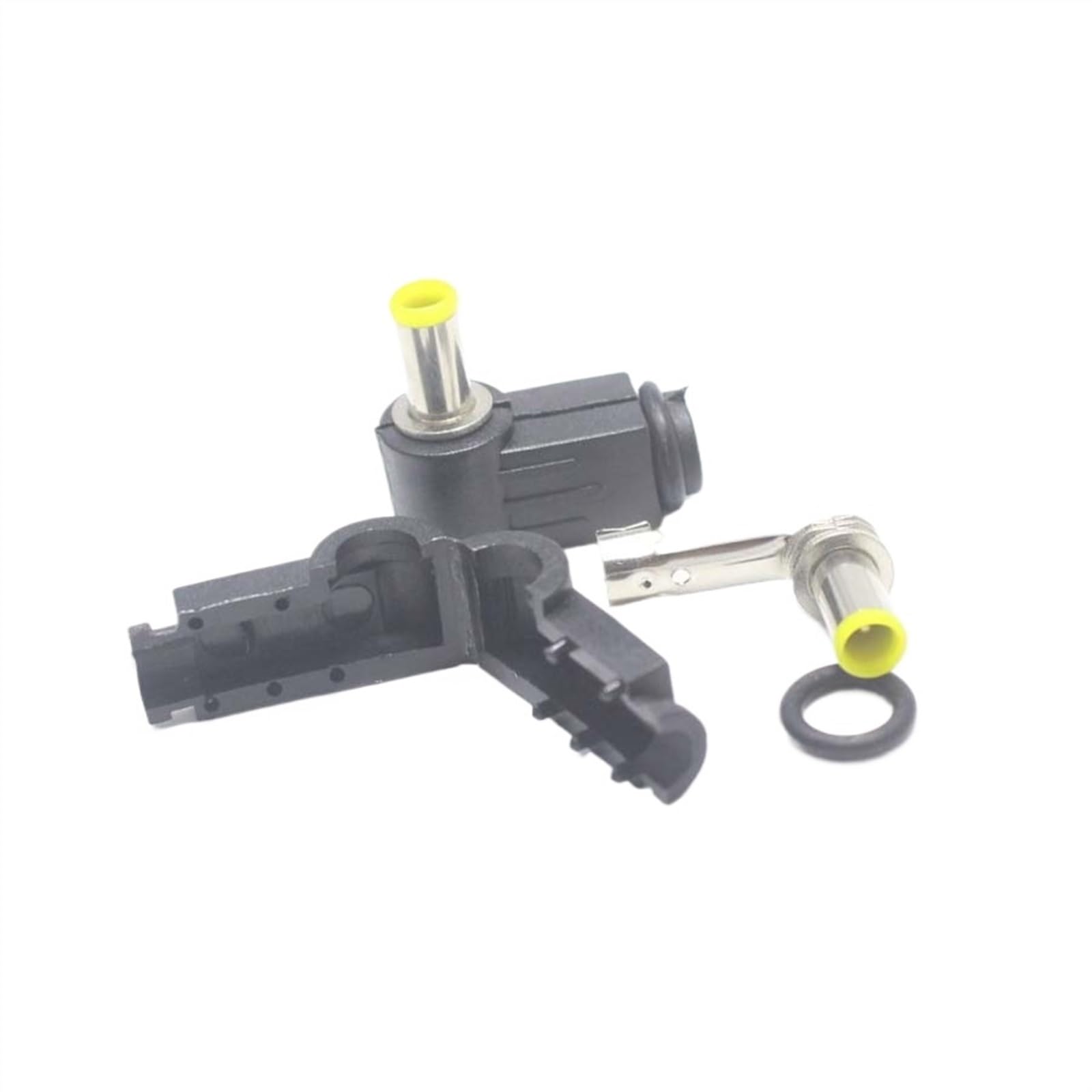 WUZDPRCJ 2pcs 5.0 * 3.0mm Male DC Power Jack Connector Right Angle Welding Electrical Plugs Audio Yellow Head
