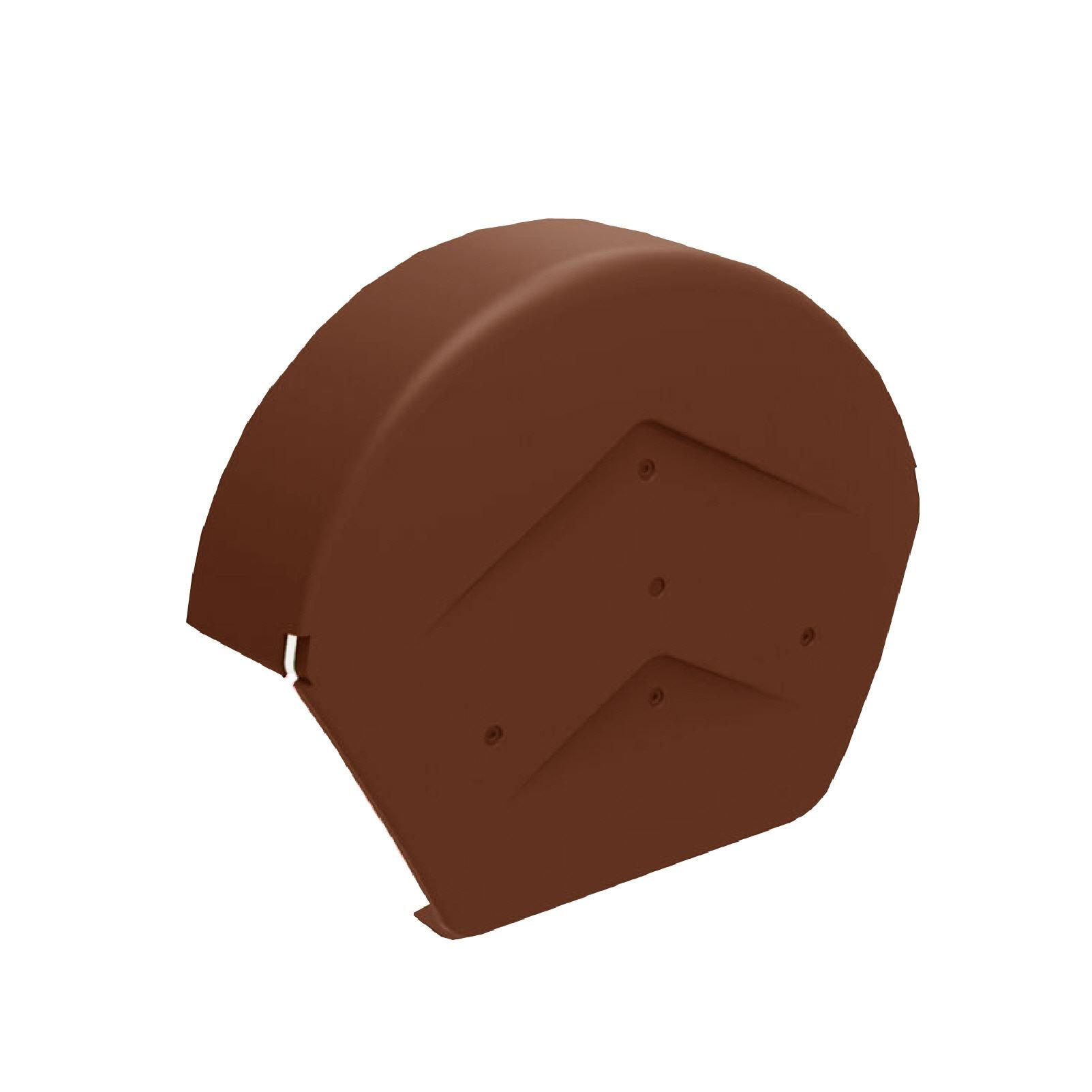Terracotta Half Round Ridge End Cap for Dry Verge Systems, Gable Apex Roof Tiles