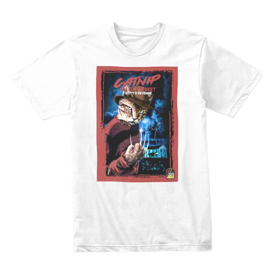 Cats in MoviesA cat movie theme retro T shirt for movie buffs who love cats (as8, alpha, one_size, m, regular, regular, BLACK)