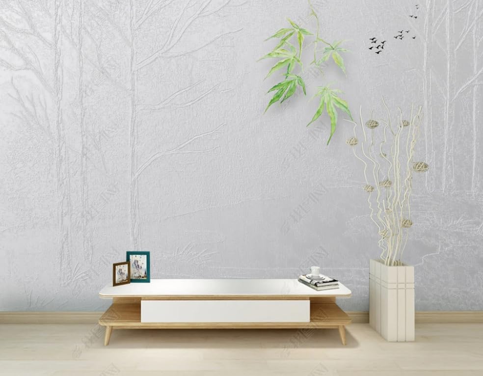 Papier peint intissé bambou haut de gamme avec finitions texturées en relief
