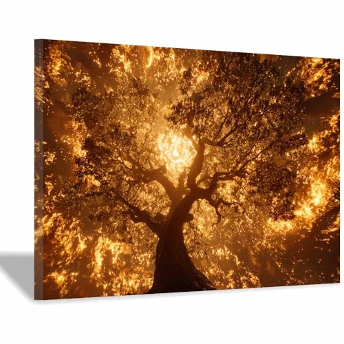 Tableau arbre de vie toile moderne 60x90cm bureau et salon