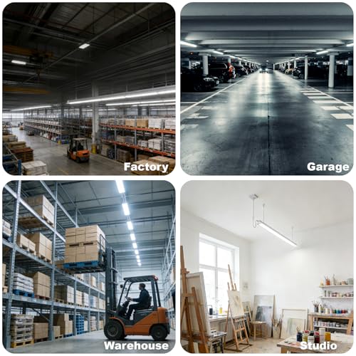 Image of Linkable LED Shop Lights 4FT - 6 Pack 50W Hanging 7000LM Bright Led Shop Light, 6500K Daylight White Linkable 4FT Led Shop Lights for Workshop Garage Lighting Factory Warehouse Shop (ETL Listed)