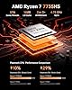 NiPoGi Hype H1 Mini PC W-11 ΑΜD Ryzen 7 7735HS (Max 4,75 GHz, 8C/16T) 16 Go LPDDR5 5500 MHz/512 Go M.2 NVMe SSD, 4K Triple Display(DP1.4+HDMI 2.0+Type-C)/WiFi6/BT5.2/Ordinateur de Bureau Gaming