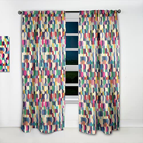 Designq Curtains 'Geometric Pattern With Circles' Curtains For Bedroom, Curtains For Living Room, Curtains & Drapes - Thermal Insulated - Single Panel-52X120 #TOP4