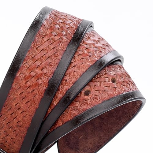 RESISTANCE Cowboy No Buckle Belt For Men | 1.5" Wide Western Belt Leather Strap | Western Belt for Jeans4
