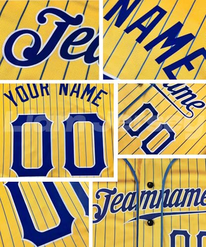 Banana Pinstripe Custom Baseball Jersey Women Men Youth Kids, Printed Stitched Name Number Logo Softball Shirt Sports Uniform miniatura 6